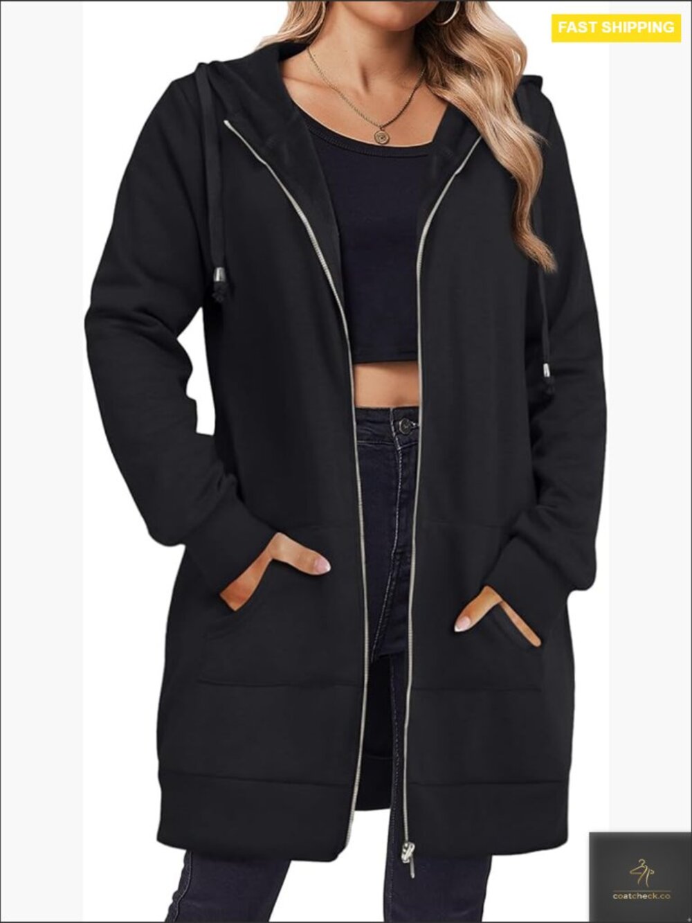Oversized Fleece Zip Up Hoodie Long Tunic Sweatshirt Casual Cozy Loungewear
